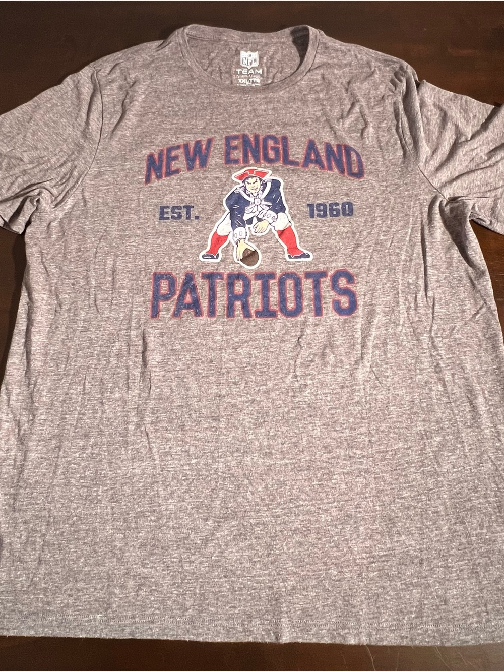 NFL Team Apparel New England Patriots Heather Gray Men’s T-Shirt Size XXL